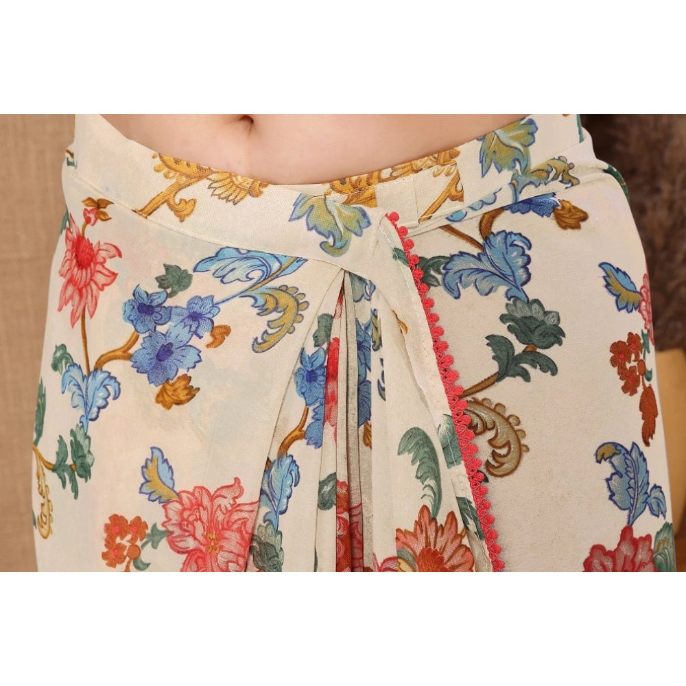 Off White Floral Ready-to-Wear Saree for Women