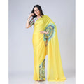 Yellow Soft Crepe Silk Ready-to-Wear Saree for Women | AANCHAL